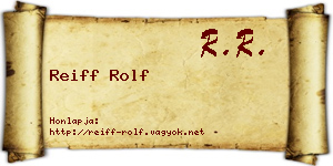 Reiff Rolf névjegykártya